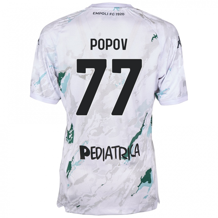 ילדים Bogdan Popov #77 אָפוֹר הרחק ג'רזי 2024/25 חולצה קצרה