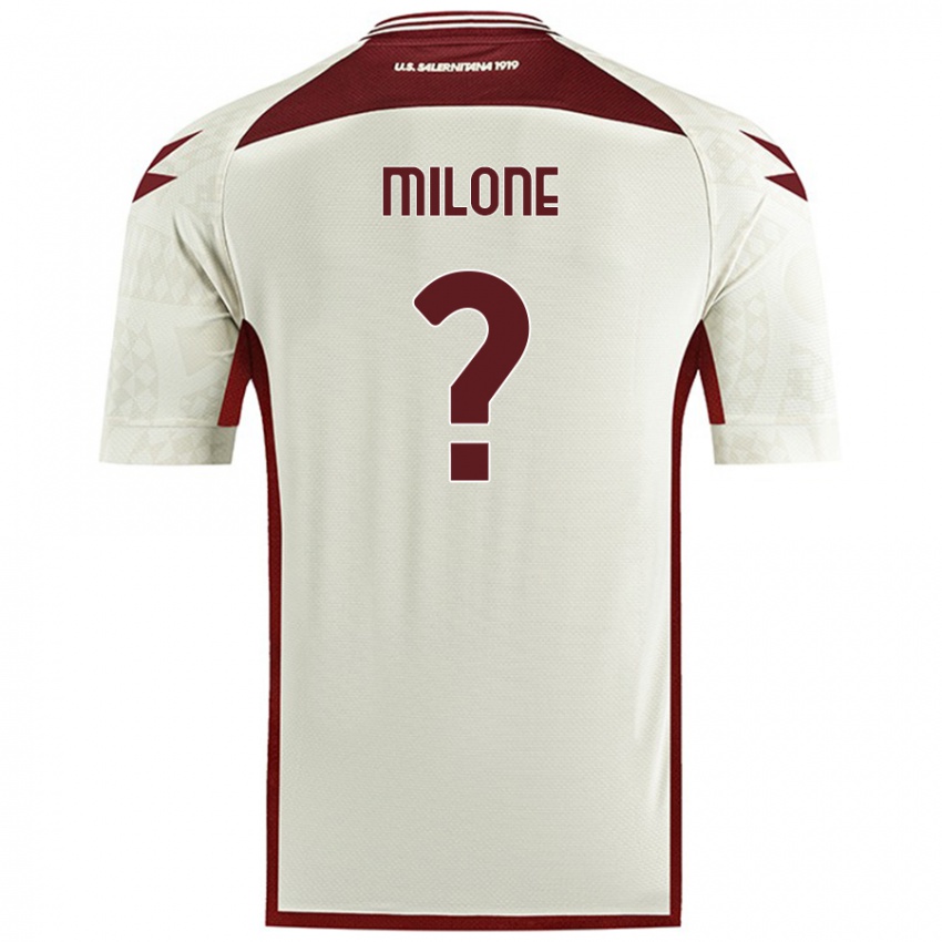 ילדים Gabriele Milone #0 צבע שמנת הרחק ג'רזי 2024/25 חולצה קצרה