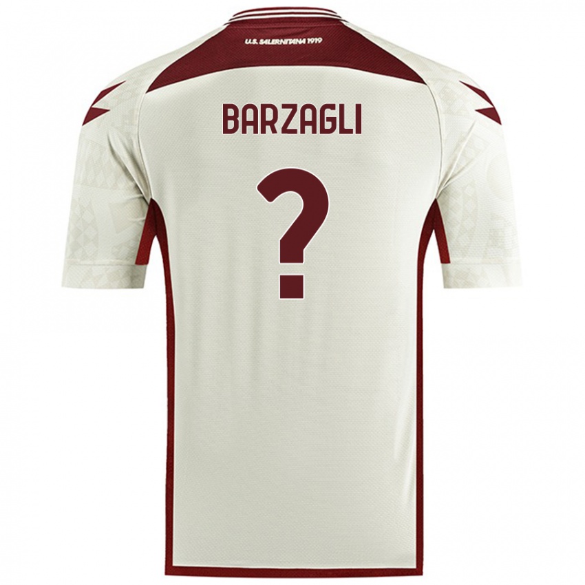 ילדים Gabriele Barzagli #0 צבע שמנת הרחק ג'רזי 2024/25 חולצה קצרה