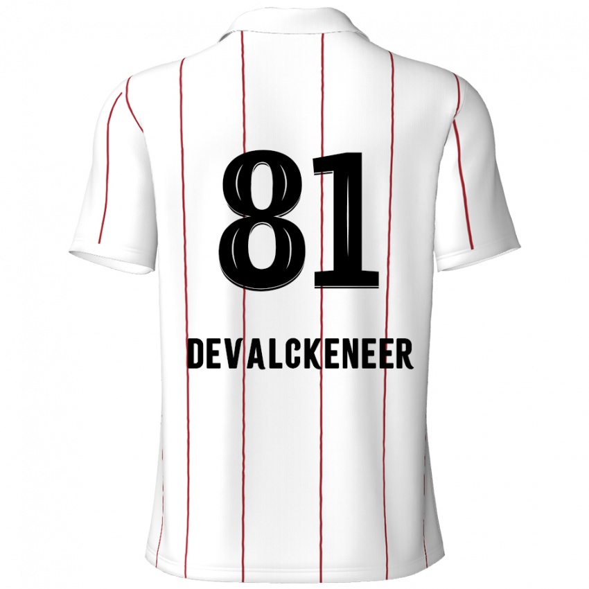 ילדים Niels Devalckeneer #81 לבן שחור הרחק ג'רזי 2024/25 חולצה קצרה