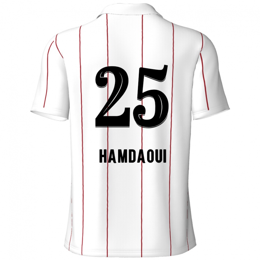 ילדים Youssef Hamdaoui #25 לבן שחור הרחק ג'רזי 2024/25 חולצה קצרה