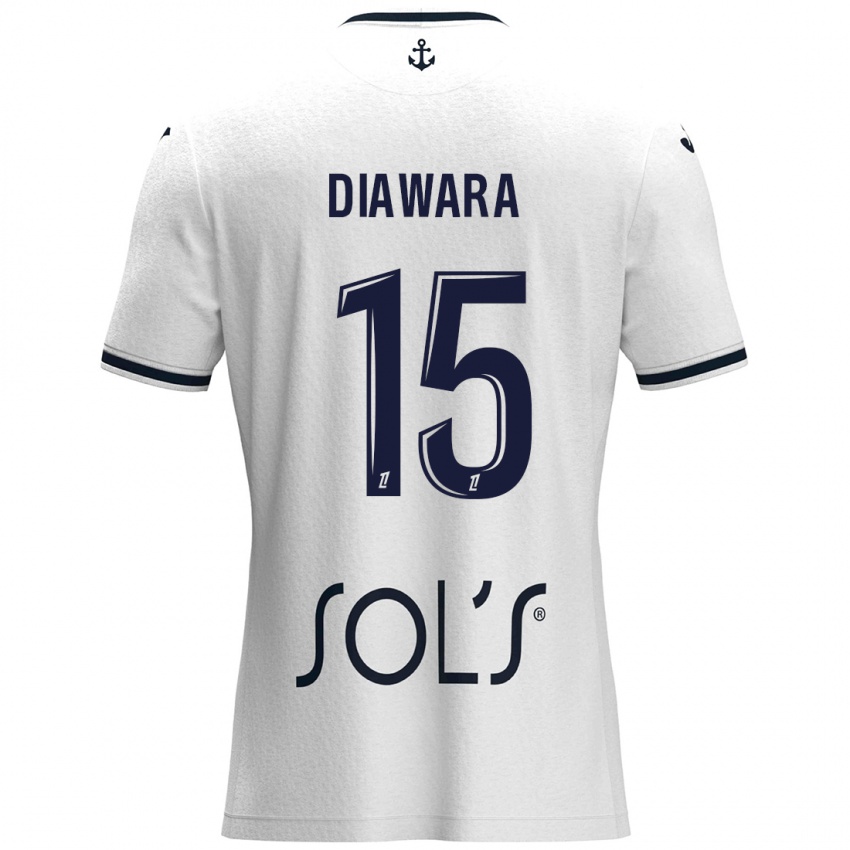 ילדים Kandet Diawara #15 לבן כחול כהה הרחק ג'רזי 2024/25 חולצה קצרה