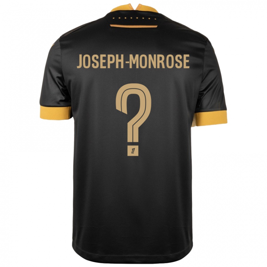 ילדים Florian Joseph-Monrose #0 שחור חום הרחק ג'רזי 2024/25 חולצה קצרה