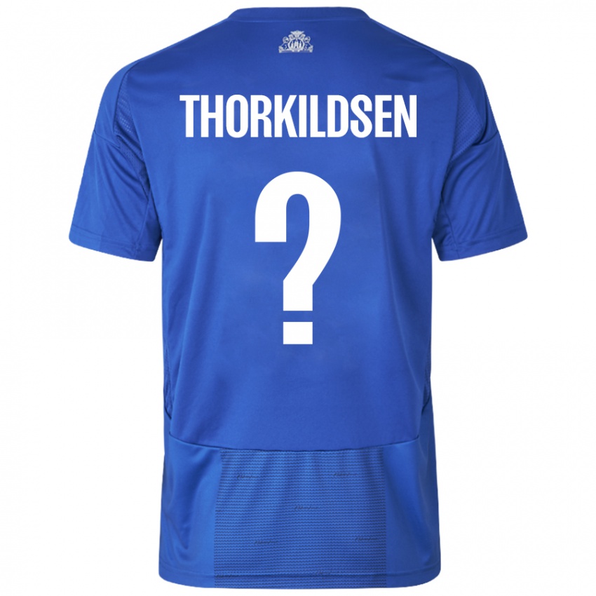 ילדים Elias Thorkildsen #0 כחול לבן הרחק ג'רזי 2024/25 חולצה קצרה