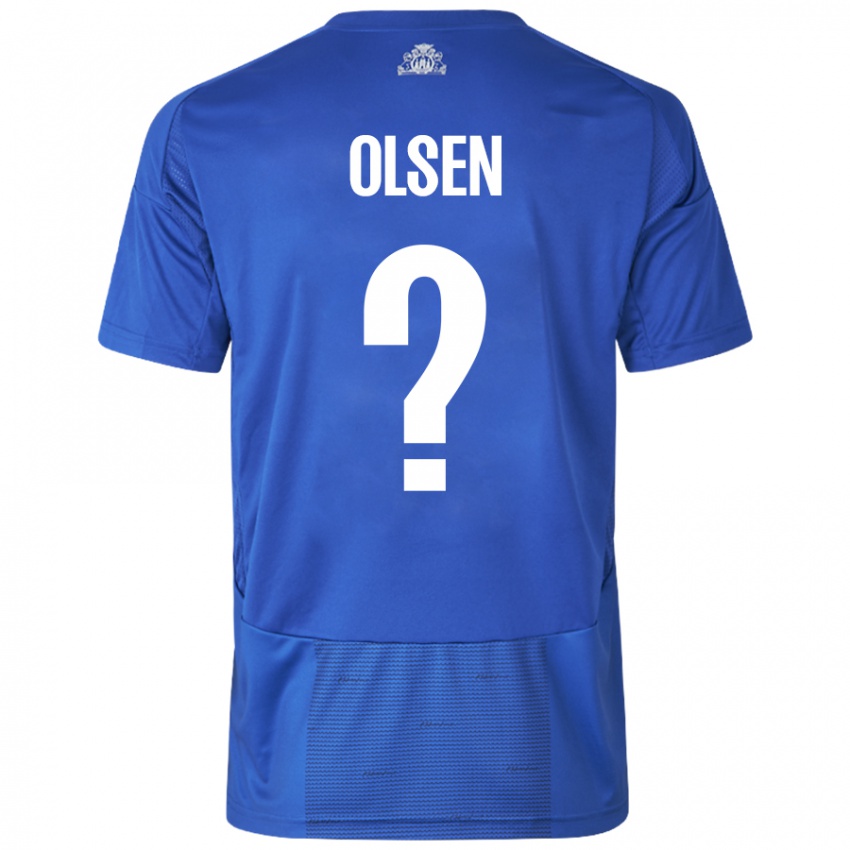 ילדים Gunnar Olsen #0 כחול לבן הרחק ג'רזי 2024/25 חולצה קצרה