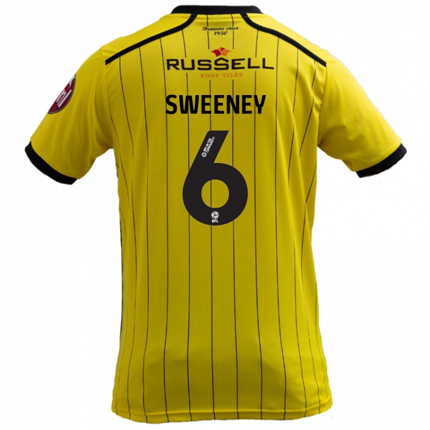 גברים Ryan Sweeney #6 צָהוֹב ג'רזי ביתית 2024/25 חולצה קצרה