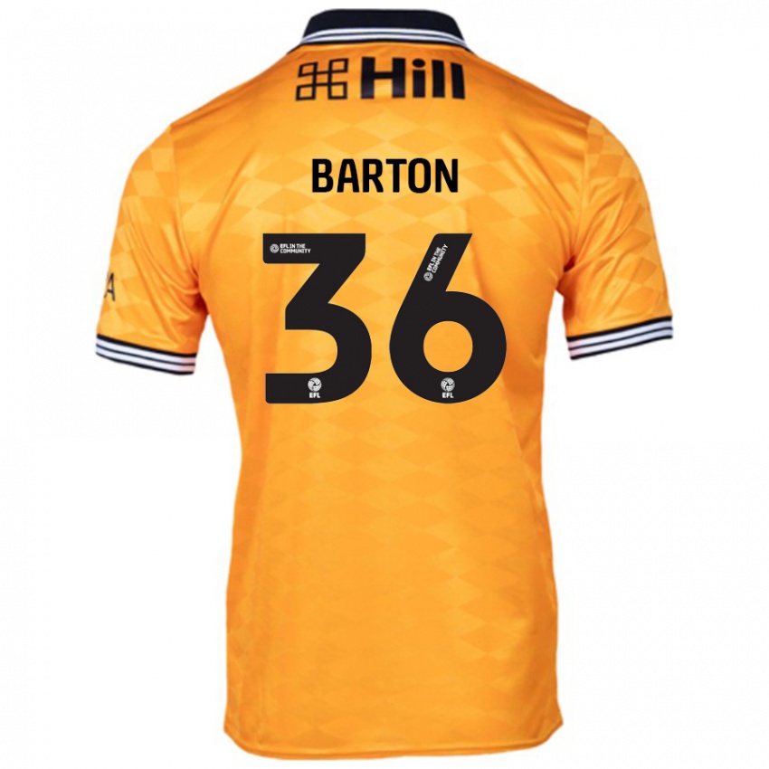 גברים Dan Barton #36 כָּתוֹם ג'רזי ביתית 2024/25 חולצה קצרה