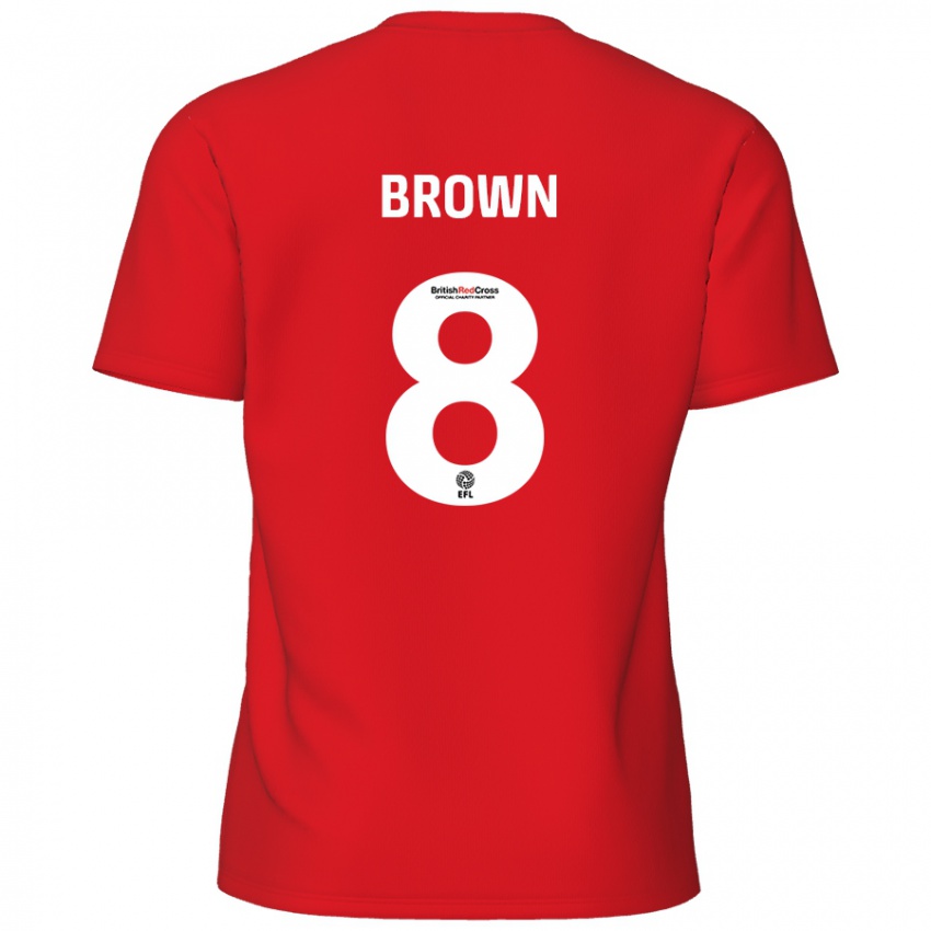 גברים Jordan Brown #8 אָדוֹם ג'רזי ביתית 2024/25 חולצה קצרה