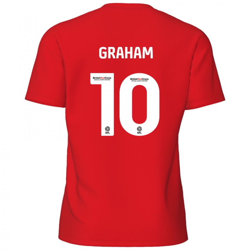 גברים Jordan Graham #10 אָדוֹם ג'רזי ביתית 2024/25 חולצה קצרה