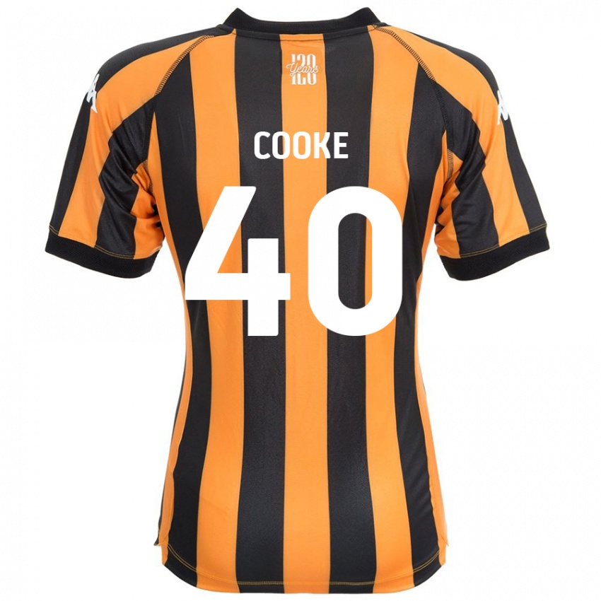 גברים Megan Cooke #40 ענבר שחור ג'רזי ביתית 2024/25 חולצה קצרה