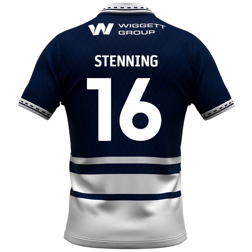 גברים Ellie Stenning #16 כחול נייבי לבן ג'רזי ביתית 2024/25 חולצה קצרה