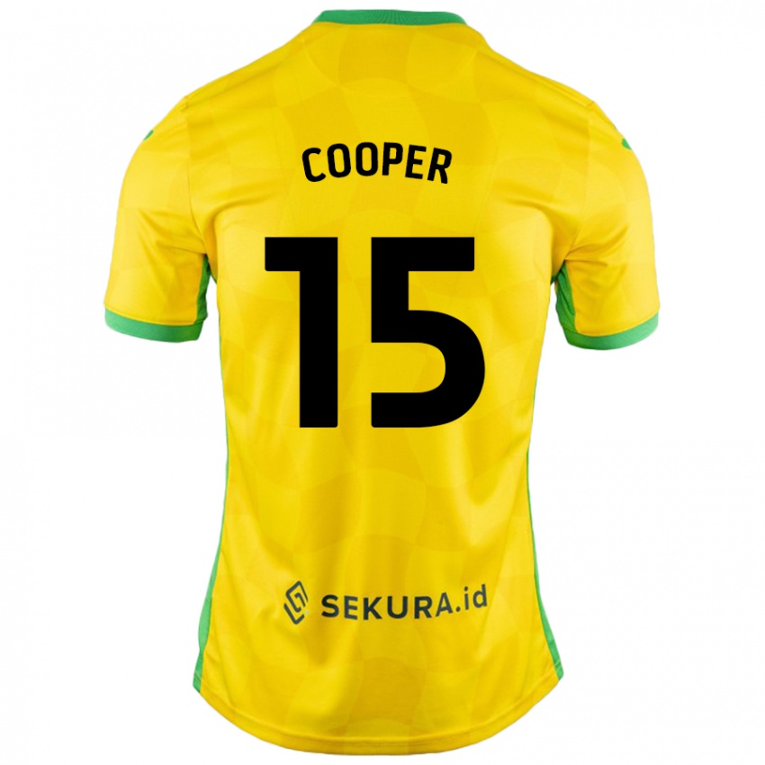 גברים Naomi Cooper #15 צהוב ירוק ג'רזי ביתית 2024/25 חולצה קצרה