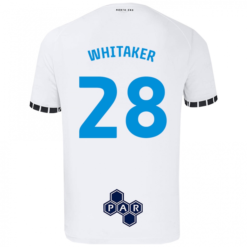 גברים Eve Whitaker #28 לָבָן ג'רזי ביתית 2024/25 חולצה קצרה