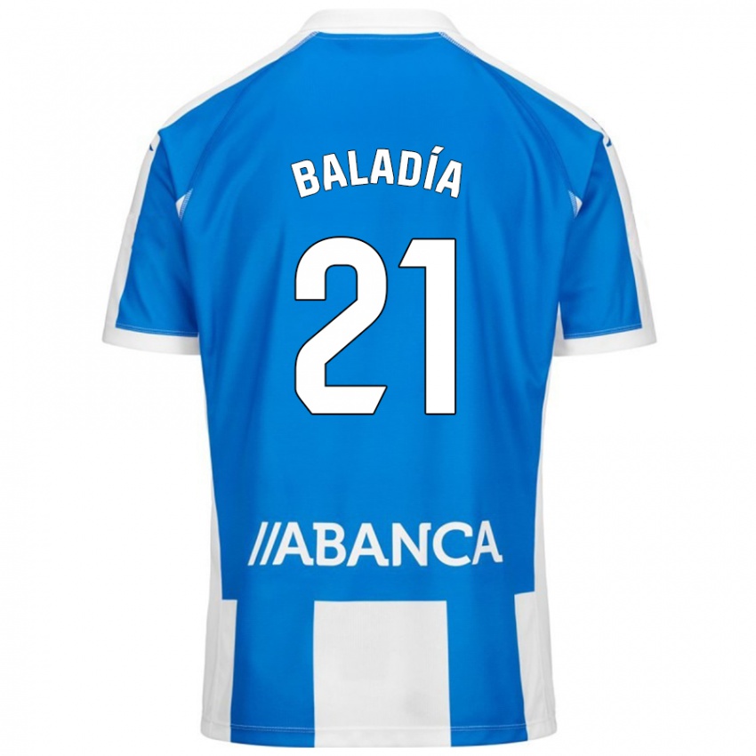 גברים Álvaro Baladía #21 כחול לבן ג'רזי ביתית 2024/25 חולצה קצרה