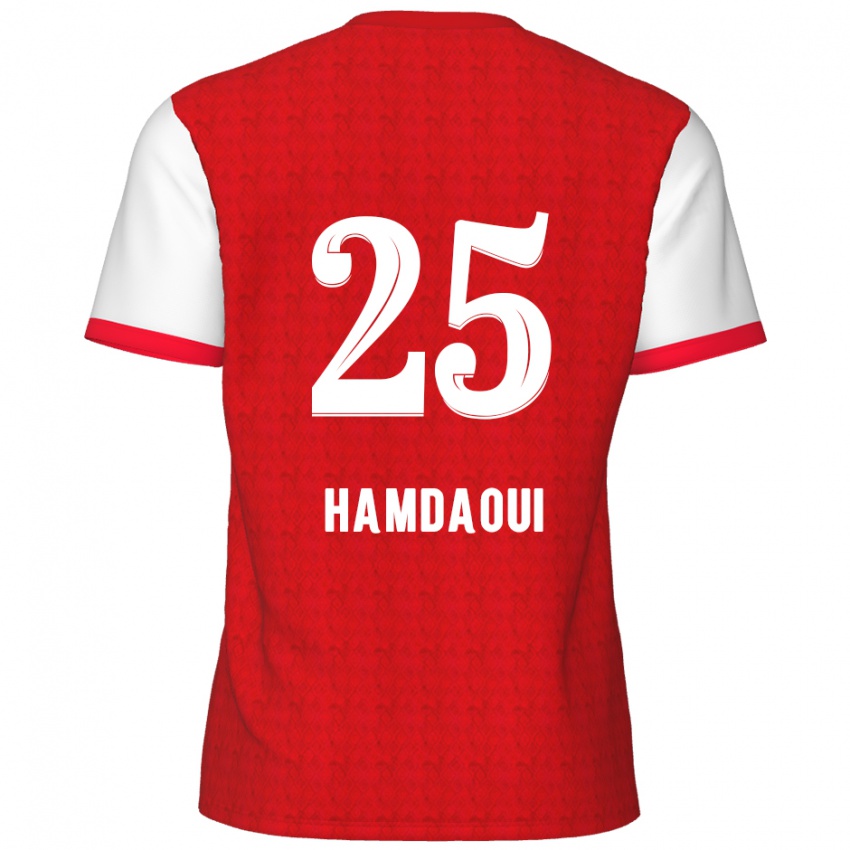גברים Youssef Hamdaoui #25 אדום לבן ג'רזי ביתית 2024/25 חולצה קצרה
