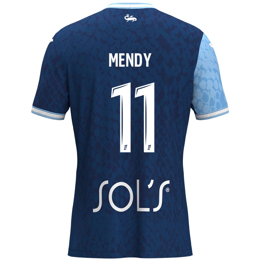 גברים Mélinda Mendy #11 כחול שמיים כחול כהה ג'רזי ביתית 2024/25 חולצה קצרה