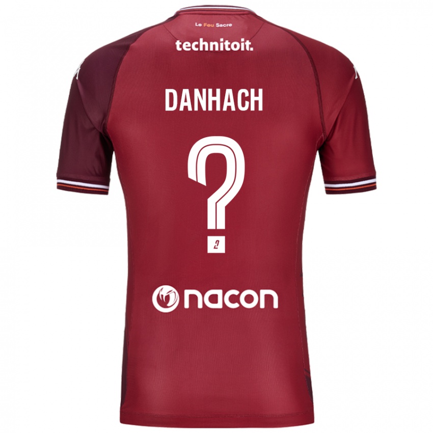 גברים Djebril Danhach #0 גרנאטה אדומה ג'רזי ביתית 2024/25 חולצה קצרה