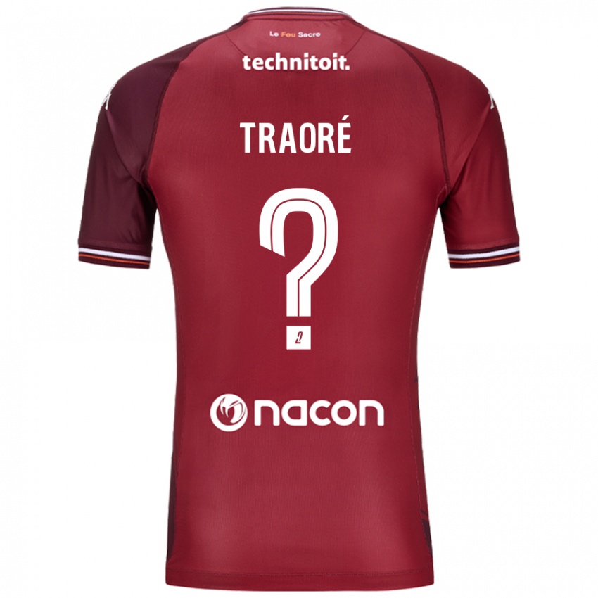 גברים Badra Traoré #0 גרנאטה אדומה ג'רזי ביתית 2024/25 חולצה קצרה