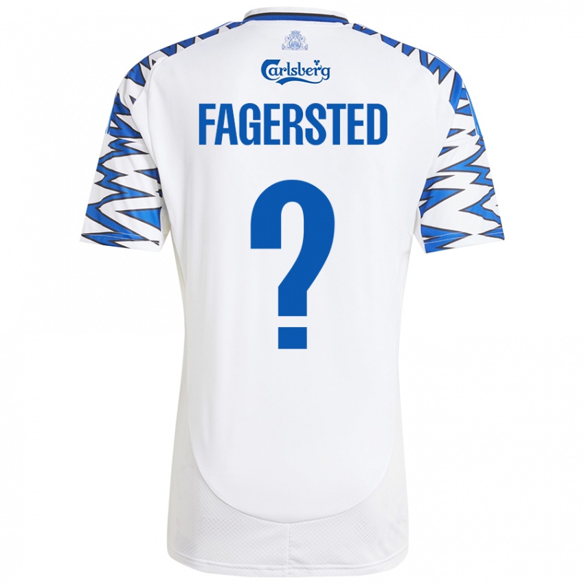 גברים Johan Fagersted #0 לבן כחול שמיים ג'רזי ביתית 2024/25 חולצה קצרה