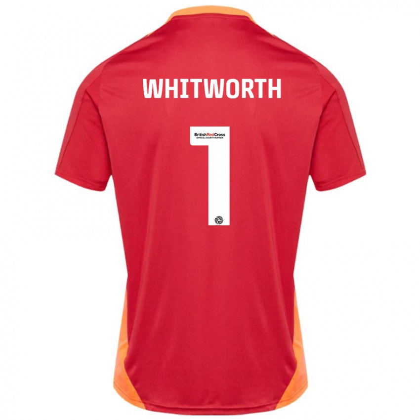 גברים Joe Whitworth #1 כחול אוף לבן הרחק ג'רזי 2024/25 חולצה קצרה