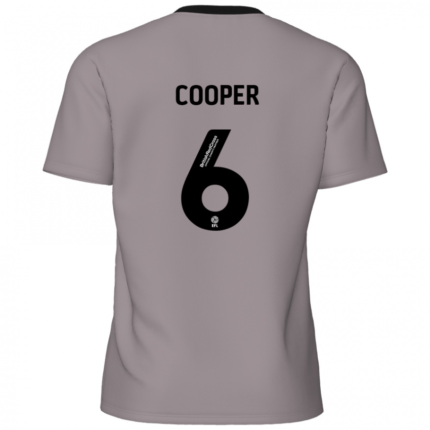 גברים Brandon Cooper #6 אָפוֹר הרחק ג'רזי 2024/25 חולצה קצרה