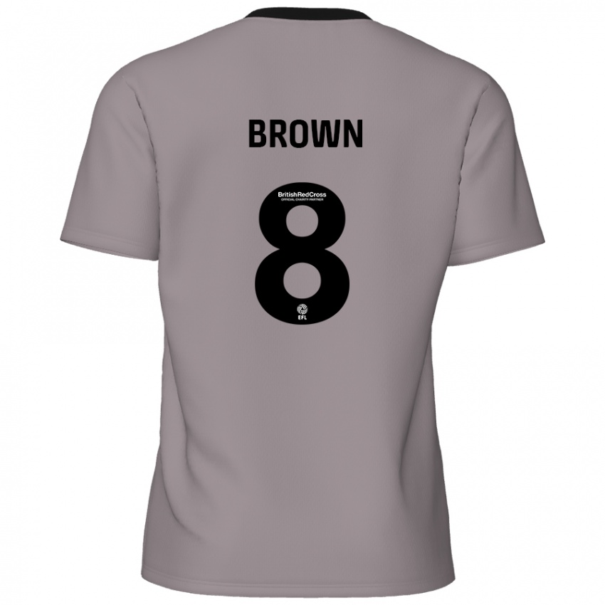 גברים Jordan Brown #8 אָפוֹר הרחק ג'רזי 2024/25 חולצה קצרה