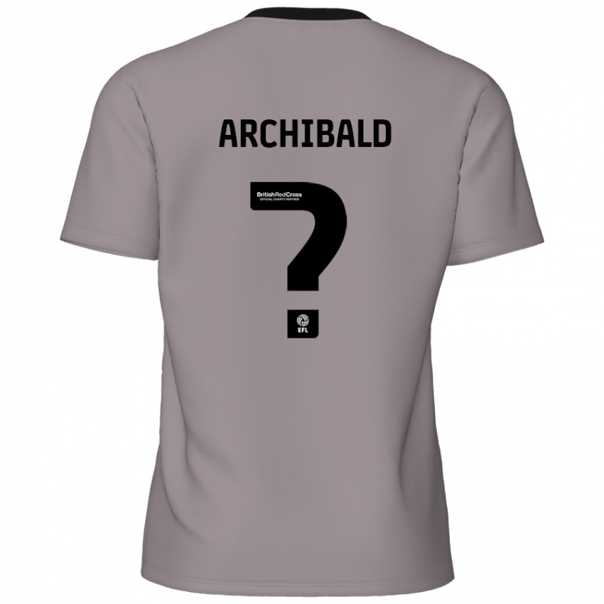 גברים Aaron Archibald #0 אָפוֹר הרחק ג'רזי 2024/25 חולצה קצרה