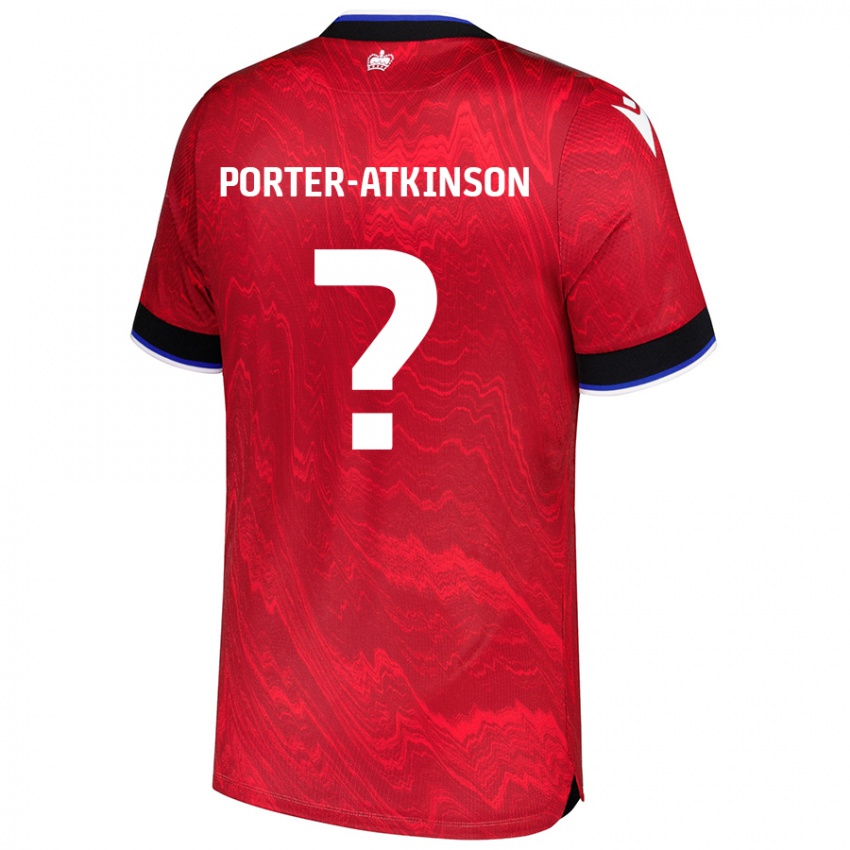 גברים Jayden Porter-Atkinson #0 אדום שחור הרחק ג'רזי 2024/25 חולצה קצרה