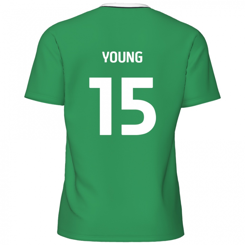 גברים Jack Young #15 פסים ירוקים לבנים הרחק ג'רזי 2024/25 חולצה קצרה