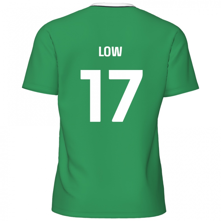 גברים Joe Low #17 פסים ירוקים לבנים הרחק ג'רזי 2024/25 חולצה קצרה