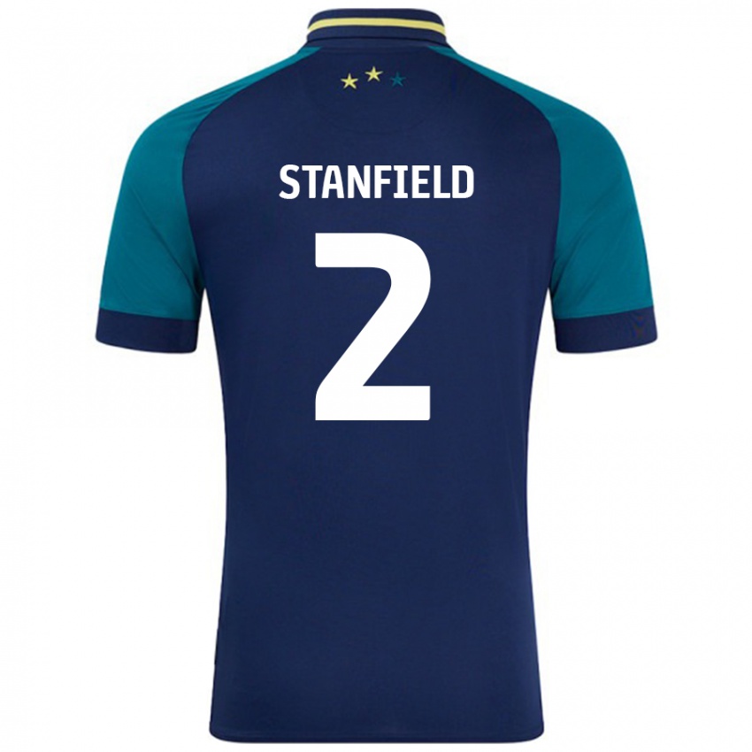 גברים Beth Stanfield #2 נייבי ירוק כהה הרחק ג'רזי 2024/25 חולצה קצרה