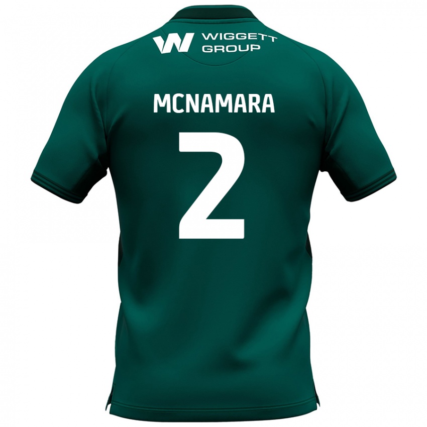 גברים Danny Mcnamara #2 יָרוֹק הרחק ג'רזי 2024/25 חולצה קצרה