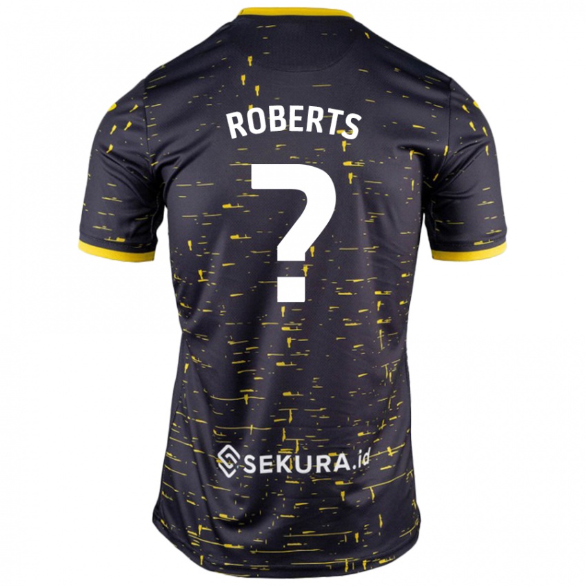 גברים Alex Roberts #0 שחור צהוב הרחק ג'רזי 2024/25 חולצה קצרה