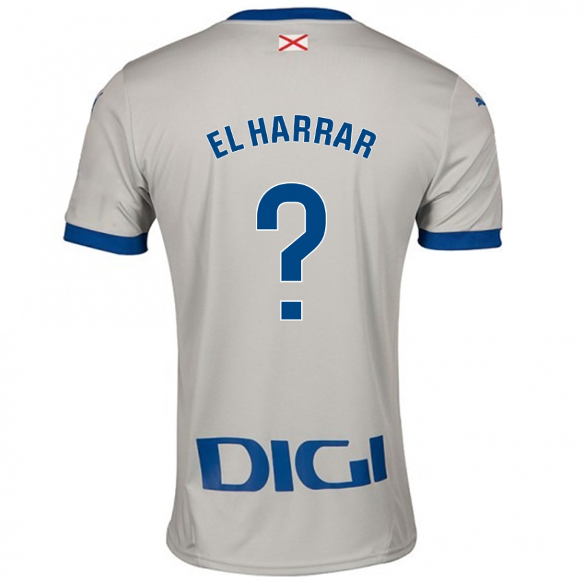 גברים Mohamed El Harrar #0 אפור בהיר הרחק ג'רזי 2024/25 חולצה קצרה