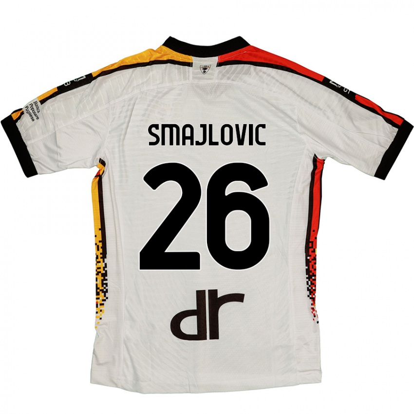 גברים Zinedin Smajlovic #26 לבן שחור הרחק ג'רזי 2024/25 חולצה קצרה