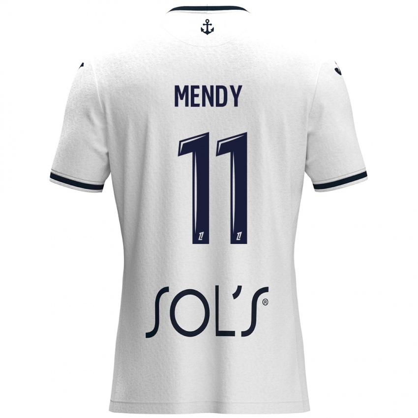 גברים Mélinda Mendy #11 לבן כחול כהה הרחק ג'רזי 2024/25 חולצה קצרה