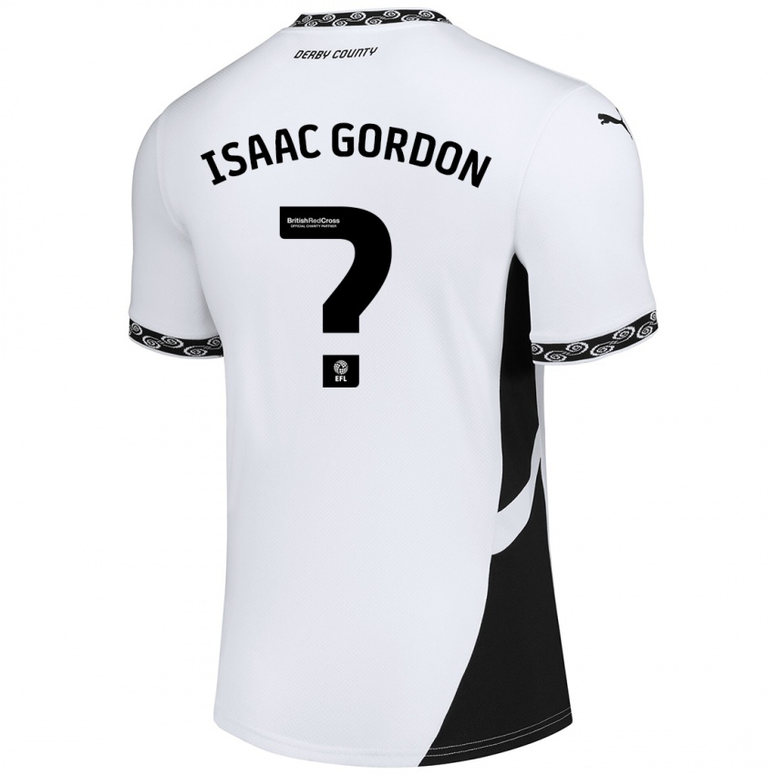 נשים Isaac Gordon #0 לבן שחור ג'רזי ביתית 2024/25 חולצה קצרה