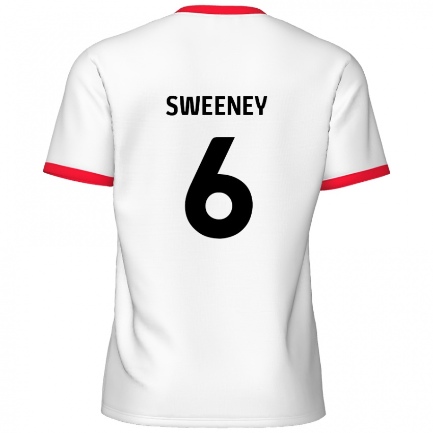 נשים Dan Sweeney #6 לבן אדום ג'רזי ביתית 2024/25 חולצה קצרה