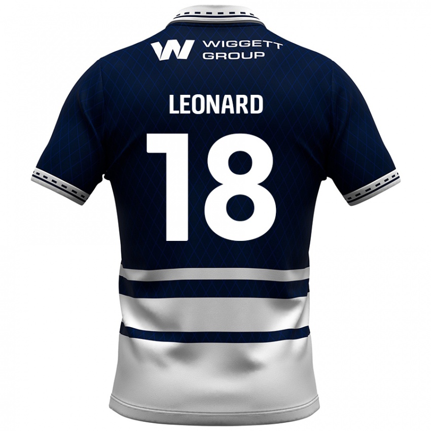 נשים Ryan Leonard #18 כחול נייבי לבן ג'רזי ביתית 2024/25 חולצה קצרה