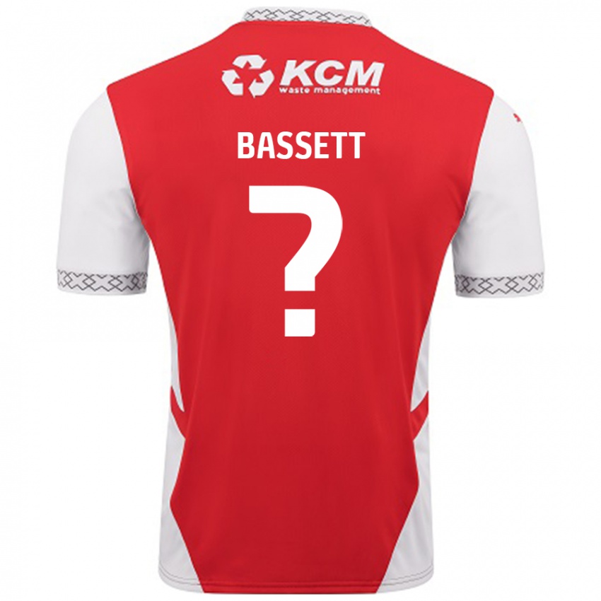 נשים Bassett #0 אדום לבן ג'רזי ביתית 2024/25 חולצה קצרה