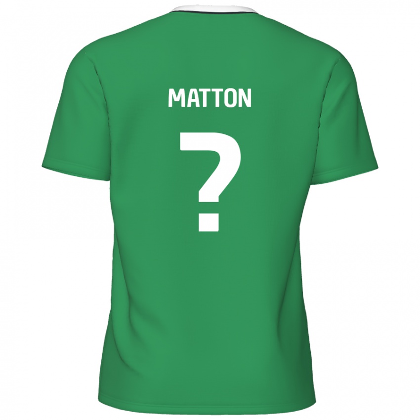 נשים Jack Matton #0 פסים ירוקים לבנים הרחק ג'רזי 2024/25 חולצה קצרה