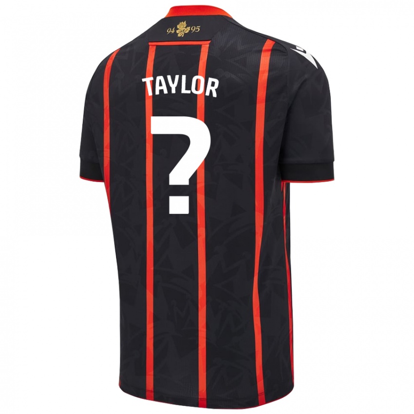 נשים Bradley Taylor #0 שחור אדום הרחק ג'רזי 2024/25 חולצה קצרה