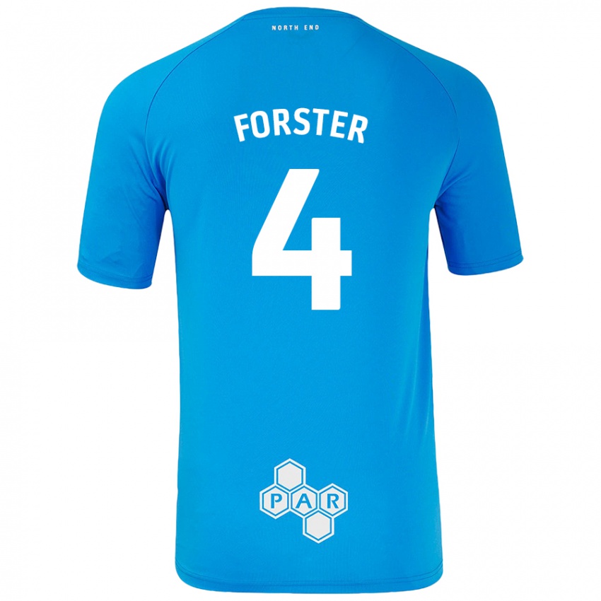 נשים Hannah Forster #4 כחול שמיים הרחק ג'רזי 2024/25 חולצה קצרה