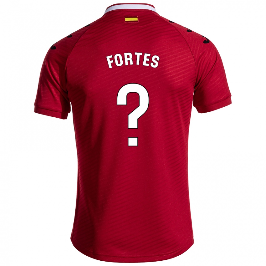 נשים Joel Fortes #0 אדום כהה הרחק ג'רזי 2024/25 חולצה קצרה