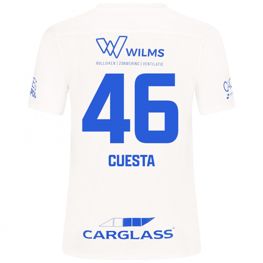 נשים Carlos Cuesta #46 לָבָן הרחק ג'רזי 2024/25 חולצה קצרה