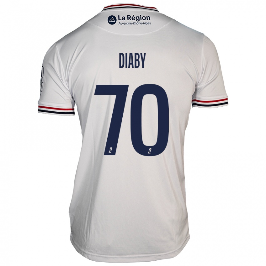 נשים Yadaly Diaby #70 לָבָן הרחק ג'רזי 2024/25 חולצה קצרה