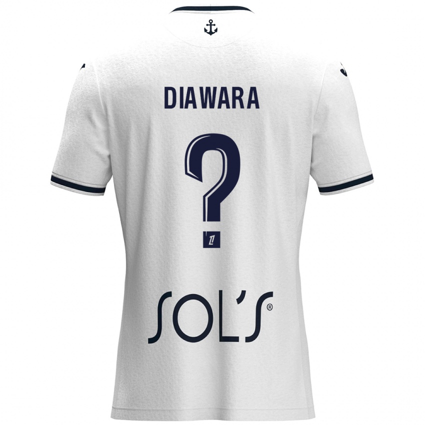 נשים Djimin Diawara #0 לבן כחול כהה הרחק ג'רזי 2024/25 חולצה קצרה