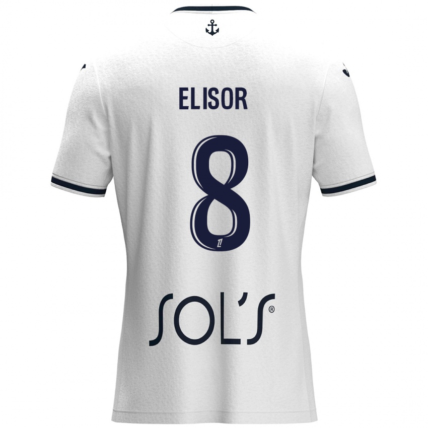 נשים Salomé Elisor #8 לבן כחול כהה הרחק ג'רזי 2024/25 חולצה קצרה