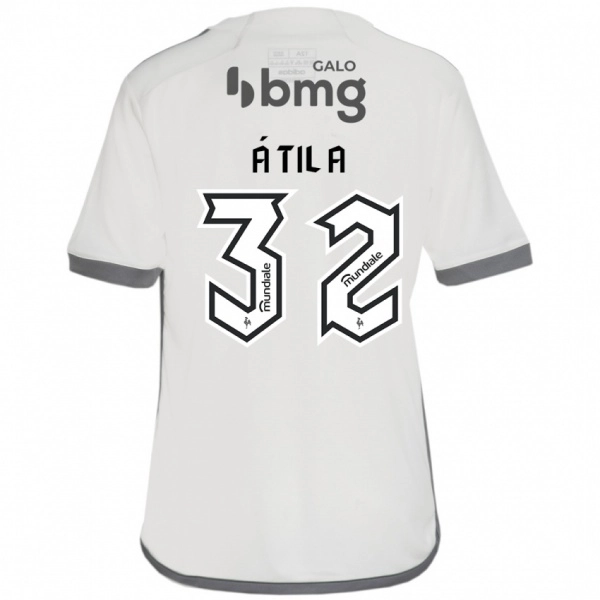 ילדים Gabriel Átila #32 לבן שחור הרחק ג'רזי 2025/26 חולצה קצרה