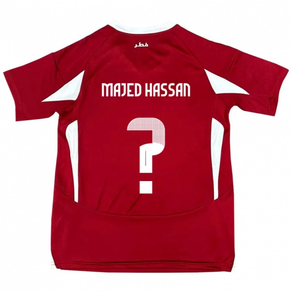 ילדים קטאר Malik Majed Hassan #0 אָדוֹם ג'רזי ביתית 24-26 חולצה קצרה